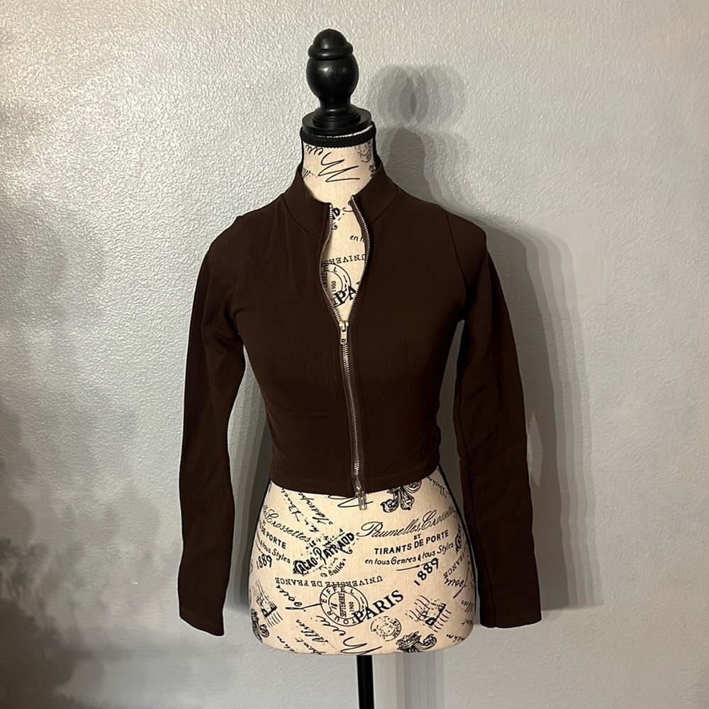 Cropped Zip Up Jacket